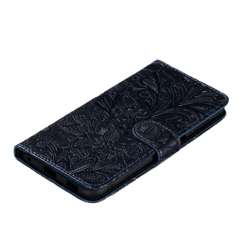 Flip Cover Læder Huawei Y6p Grå Tribal Thong Blomster