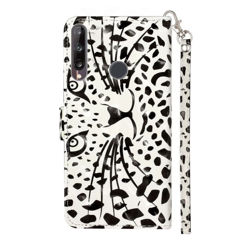 Flip Cover Læder Huawei Y6p Leopardlyspletter Med Rem Original