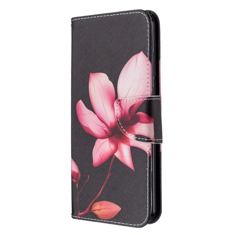 Flip Cover Læder Huawei Y6p Lyserød Blomst Beskyttelse