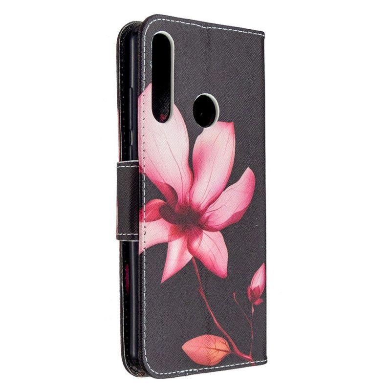 Flip Cover Læder Huawei Y6p Lyserød Blomst Beskyttelse