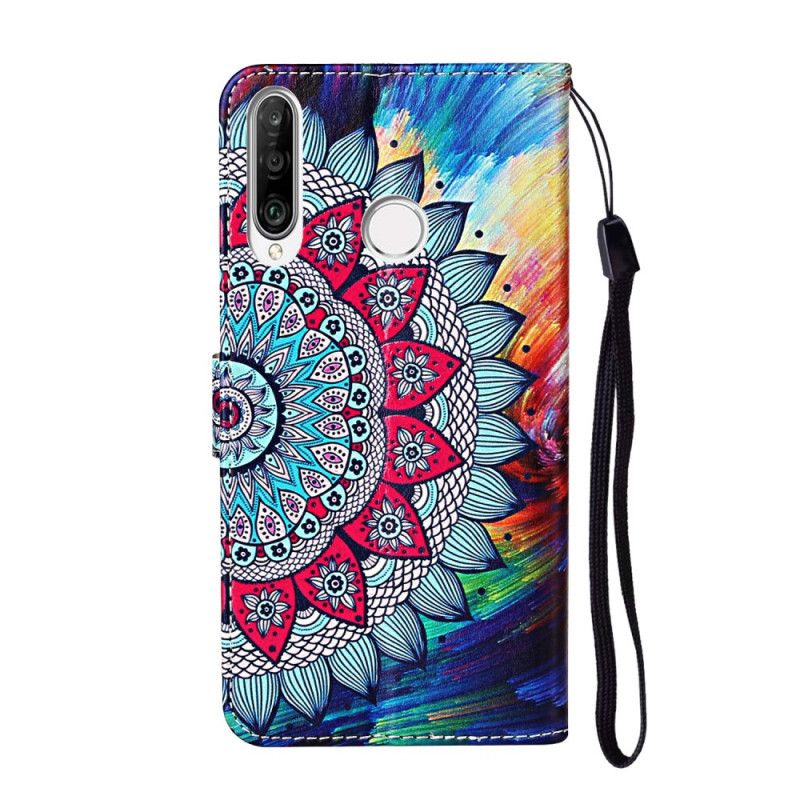 Flip Cover Læder Huawei Y6p Ultra Farverig Mandala