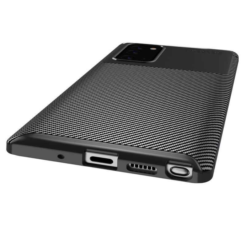 Cover for Samsung Galaxy Note 20 Sort Fleksibel Kulfibertekstur