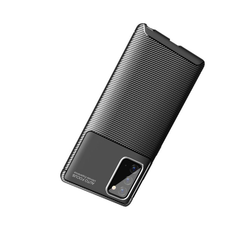 Cover for Samsung Galaxy Note 20 Sort Fleksibel Kulfibertekstur