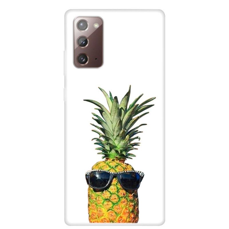 Cover Samsung Galaxy Note 20 Gennemsigtig Ananas Med Briller