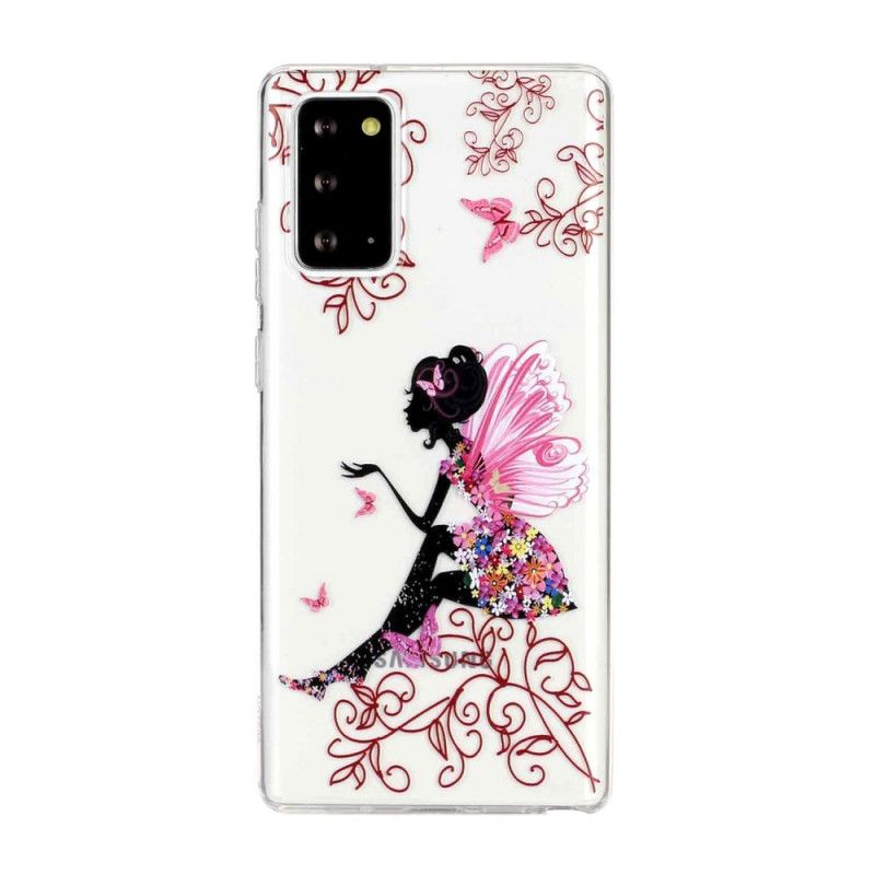 Cover Samsung Galaxy Note 20 Mobilcover Gennemsigtig Blomsterfe