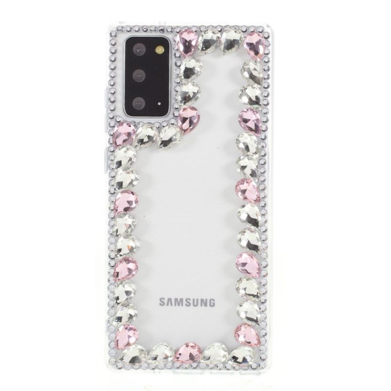 Cover Samsung Galaxy Note 20 Rød Rhinestone Omrids