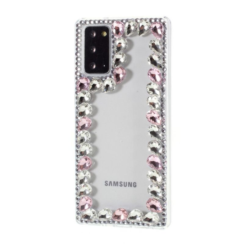 Cover Samsung Galaxy Note 20 Rød Rhinestone Omrids