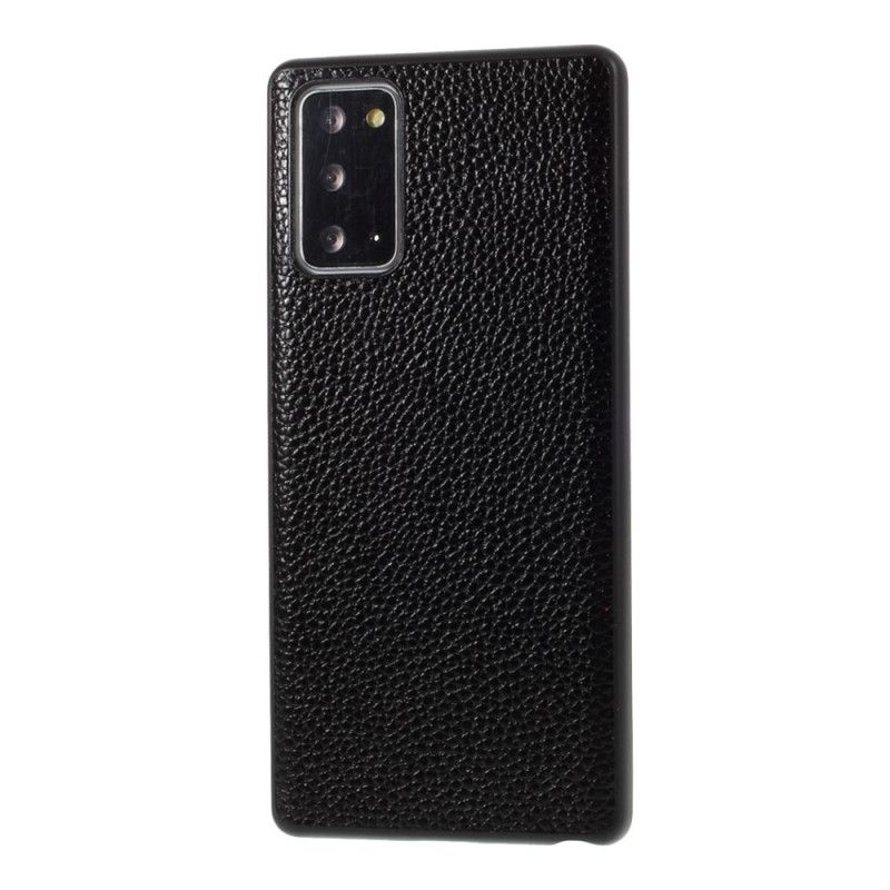 Cover Samsung Galaxy Note 20 Sort Ægte Litchi Læder