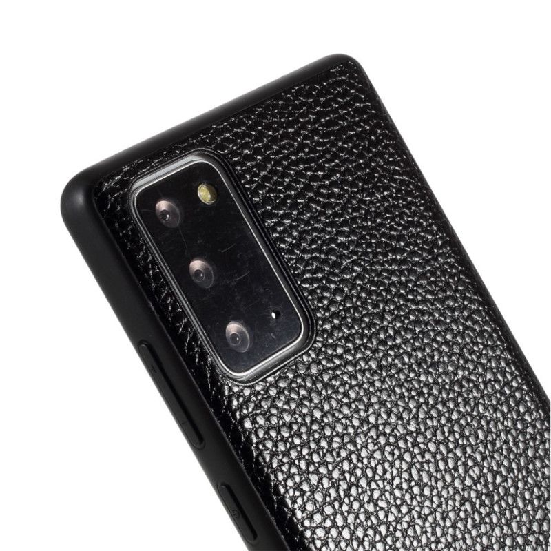 Cover Samsung Galaxy Note 20 Sort Ægte Litchi Læder