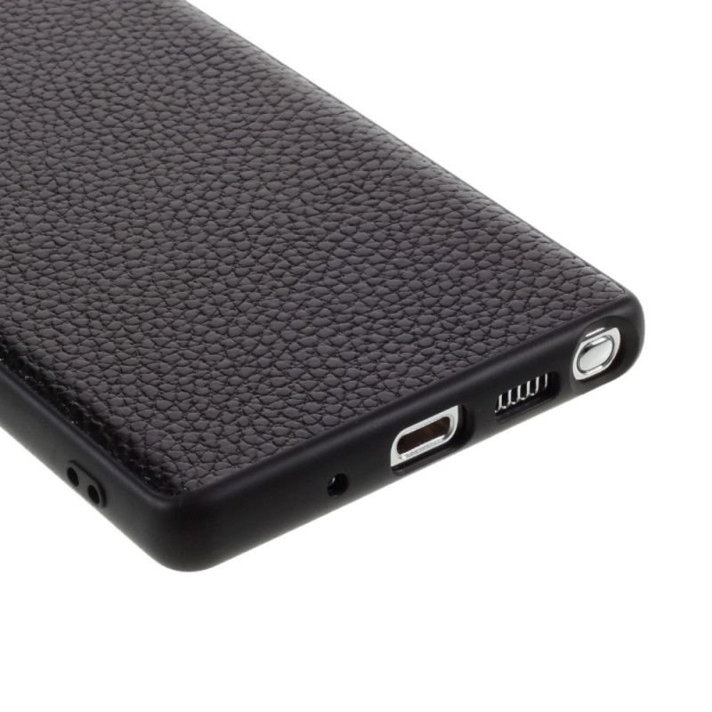 Cover Samsung Galaxy Note 20 Sort Ægte Litchi Læder