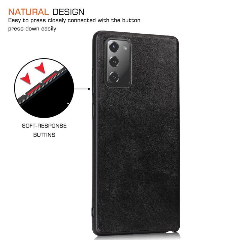 Cover Samsung Galaxy Note 20 Sort Elegant Lædereffekt