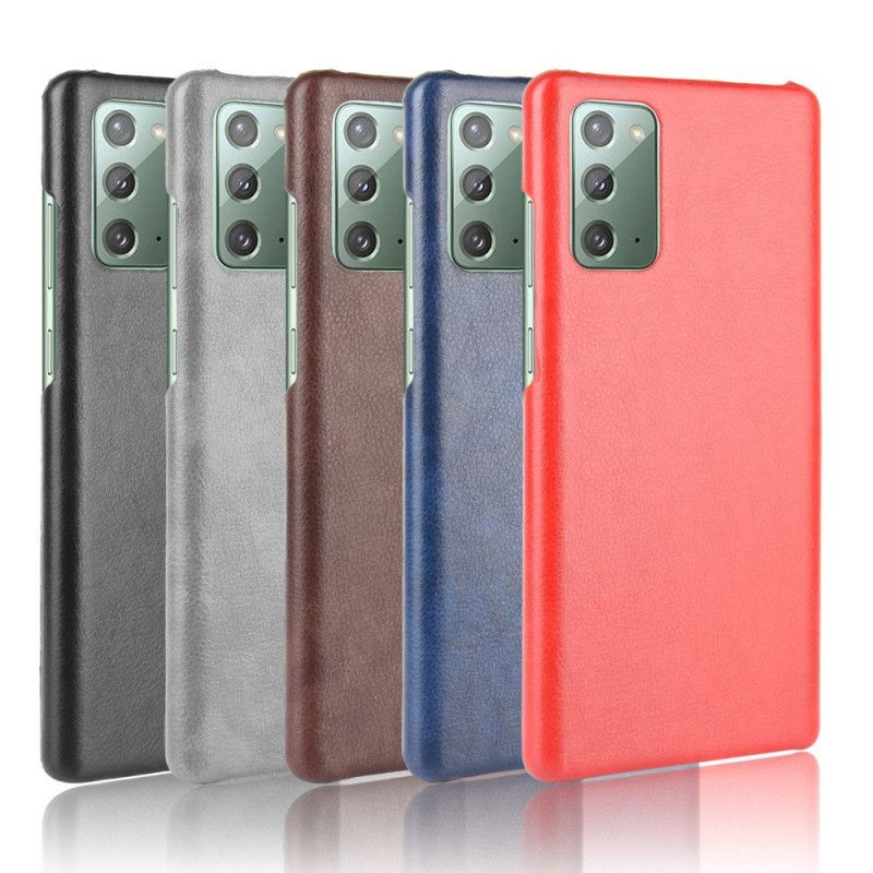 Cover Samsung Galaxy Note 20 Sort Mobilcover Lychee-Lædereffekt