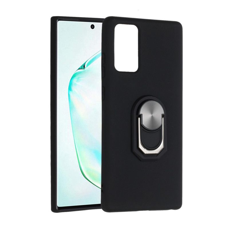 Cover Samsung Galaxy Note 20 Sort Mobilcover Metalliseret Ringstøtte