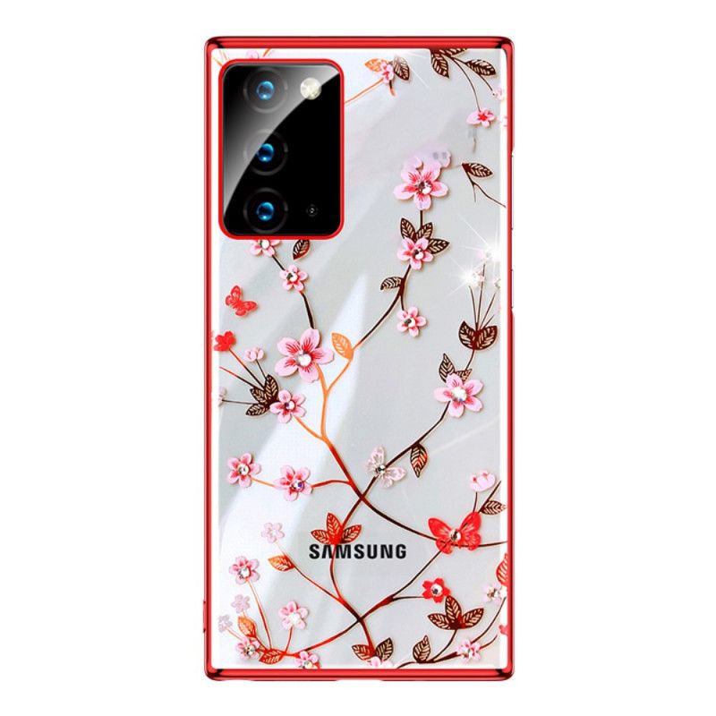 Cover Samsung Galaxy Note 20 Sort Sulada Blomster Og Metaleffekt