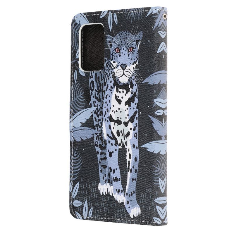 Flip Cover Læder for Samsung Galaxy Note 20 Leopard Med Rem