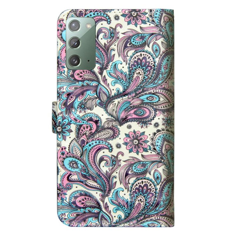 Flip Cover Læder for Samsung Galaxy Note 20 Mønstrede Blomster