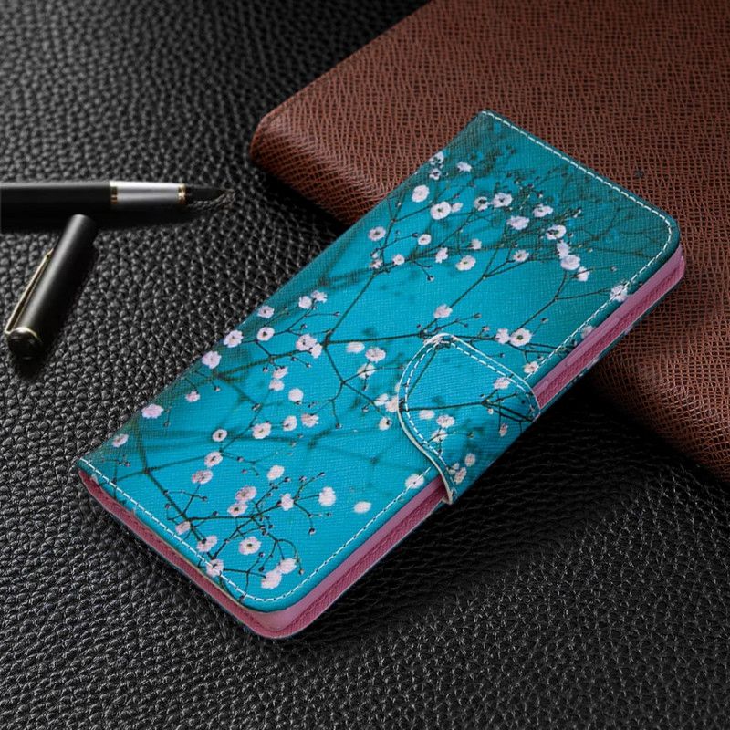 Flip Cover Læder Samsung Galaxy Note 20 Blomstrende Træ