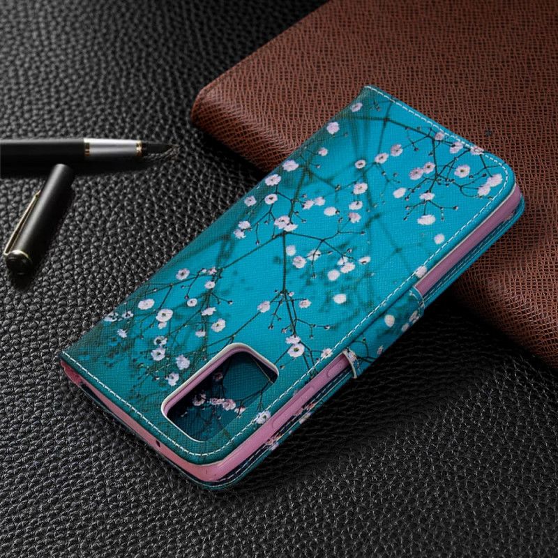 Flip Cover Læder Samsung Galaxy Note 20 Blomstrende Træ