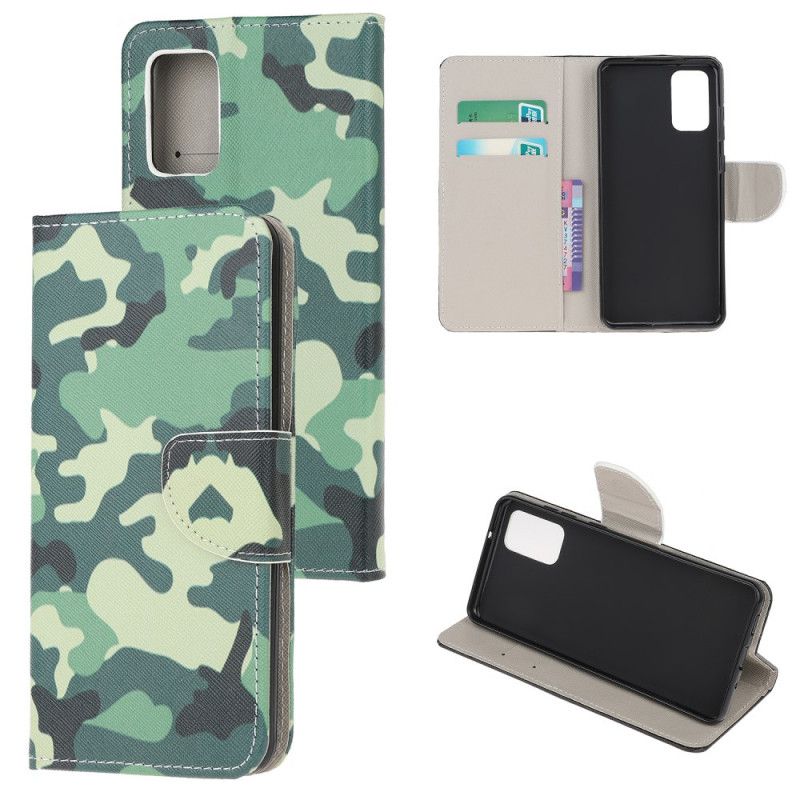 Flip Cover Læder Samsung Galaxy Note 20 Militær Camouflage