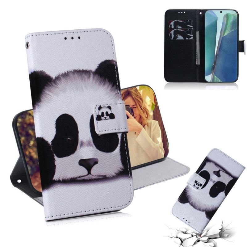 Flip Cover Læder Samsung Galaxy Note 20 Panda Ansigt