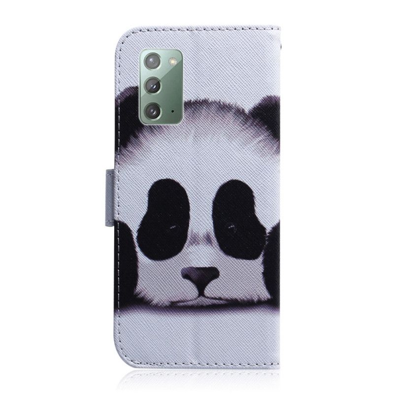 Flip Cover Læder Samsung Galaxy Note 20 Panda Ansigt