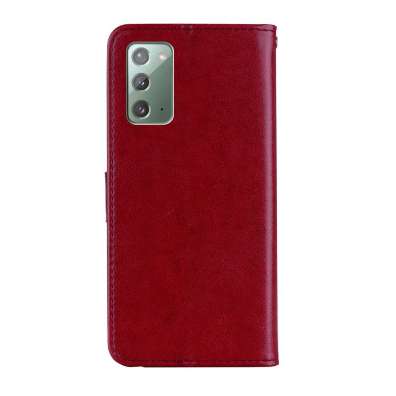 Flip Cover Samsung Galaxy Note 20 Grå Mobilcover Uglemandala Og Charme