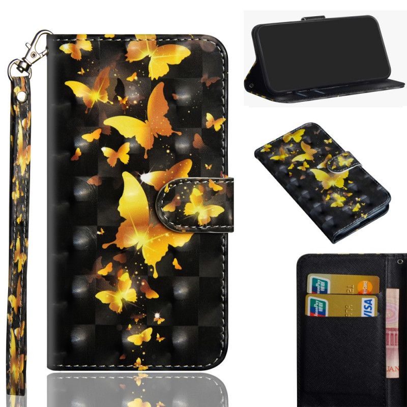 Flip Cover Samsung Galaxy Note 20 Gule Sommerfugle