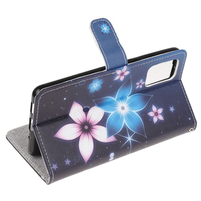 Flip Cover Samsung Galaxy Note 20 Mobilcover Måneblomster Med Rem