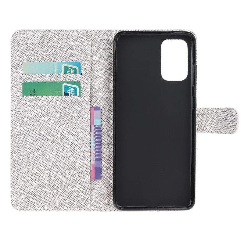 Flip Cover Samsung Galaxy Note 20 Mobilcover Måneblomster Med Rem