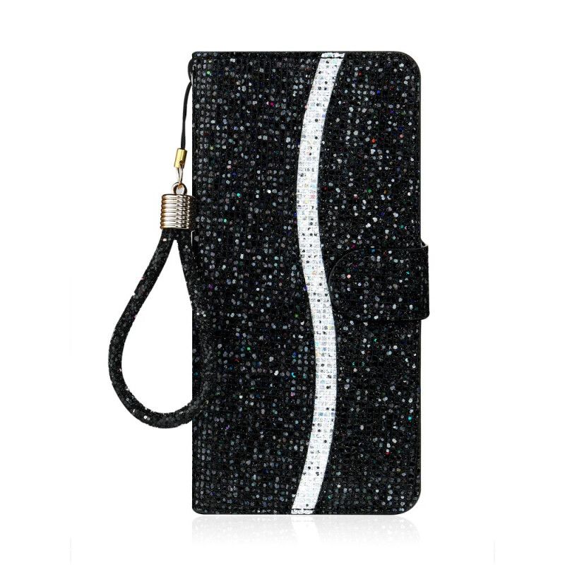 Flip Cover Samsung Galaxy Note 20 Sort Glitter Design