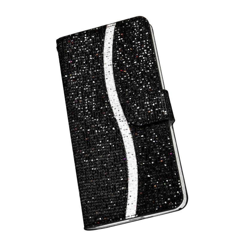 Flip Cover Samsung Galaxy Note 20 Sort Glitter Design