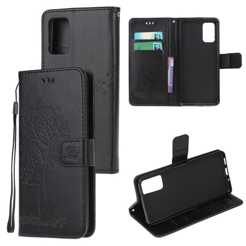 Flip Cover Samsung Galaxy Note 20 Sort Mobilcover Ugler Af Træ Og G-Streng