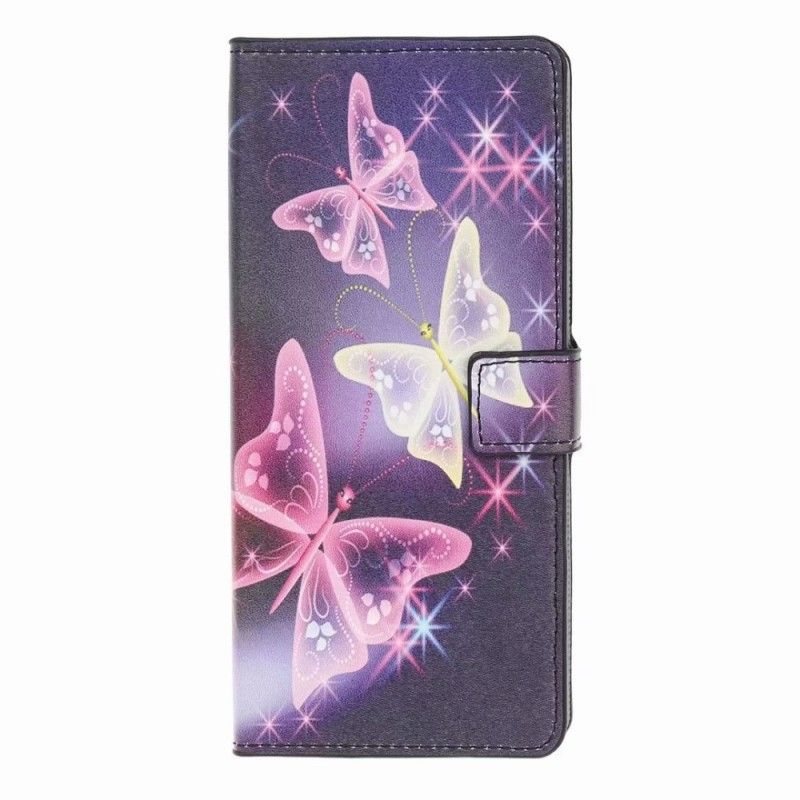 Flip Cover Huawei P Smart Z Sort Sommerfugle Og Blomster