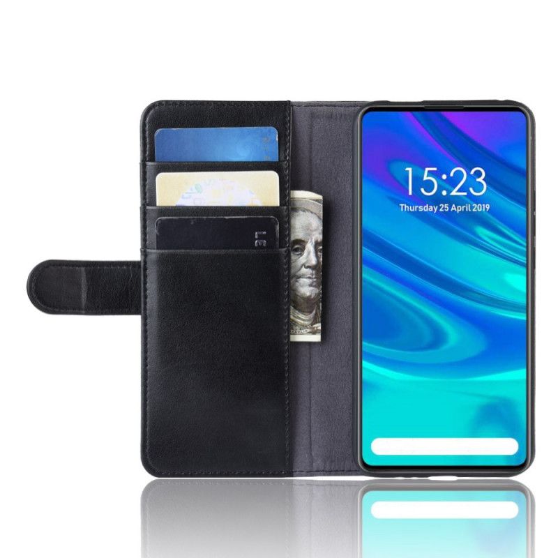 Flip Cover Læder for Huawei P Smart Z Sort Ægte Læder