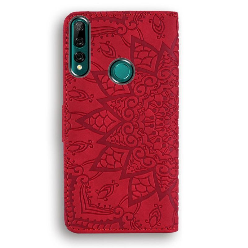 Flip Cover Læder for Huawei P Smart Z Sort Blomsterprint