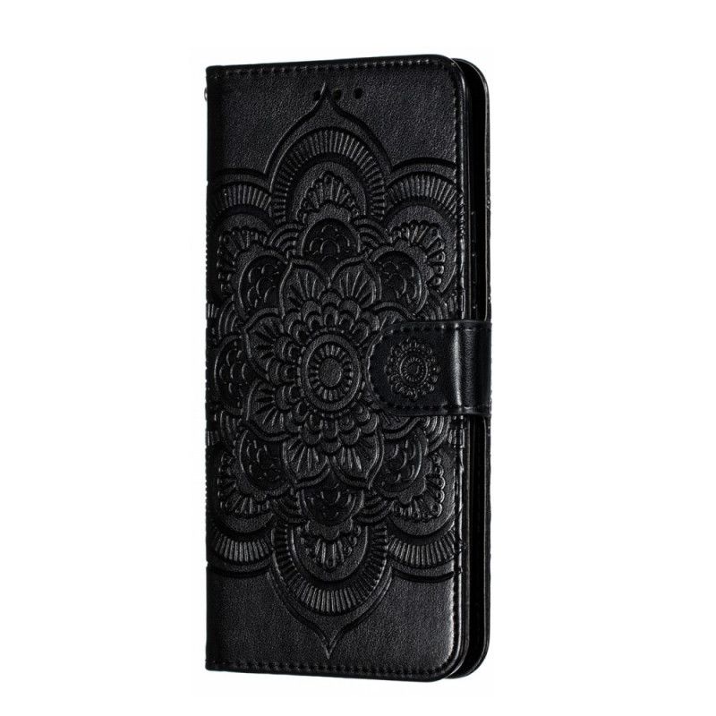 Flip Cover Læder for Huawei P Smart Z Sort Hel Mandala Med Rem