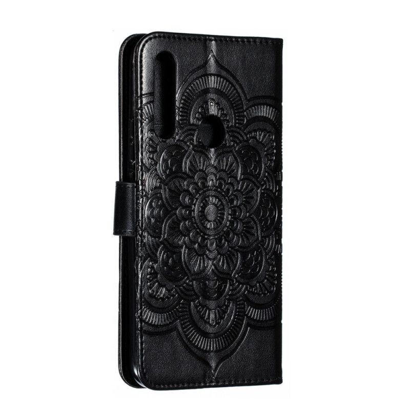 Flip Cover Læder for Huawei P Smart Z Sort Hel Mandala Med Rem