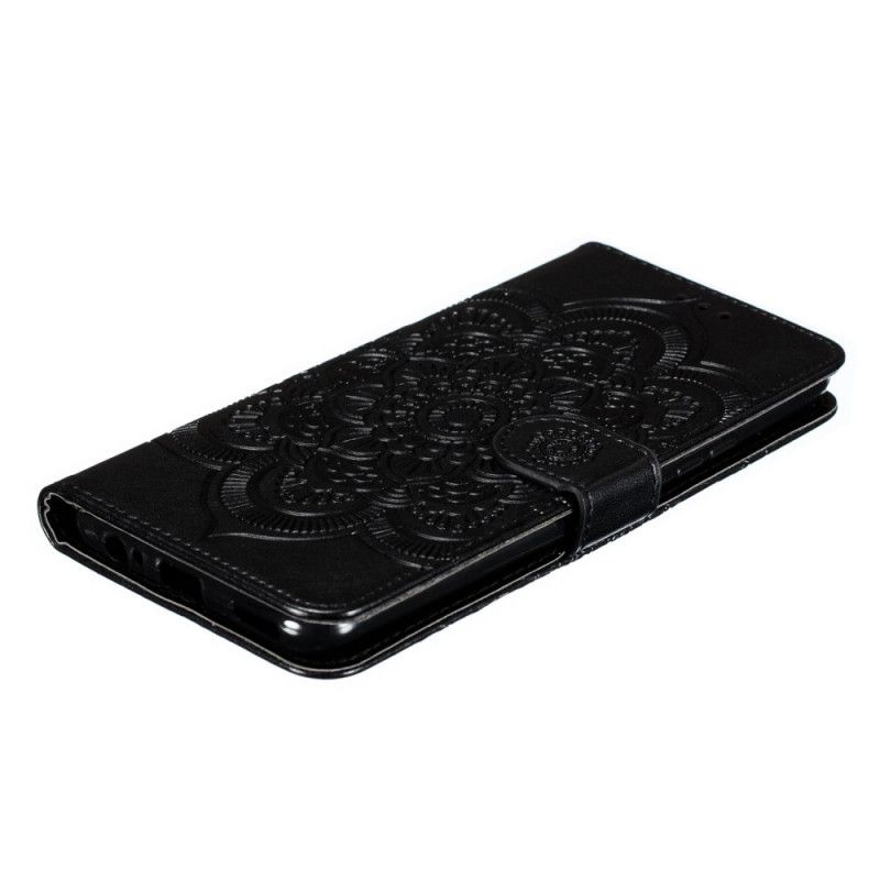 Flip Cover Læder for Huawei P Smart Z Sort Hel Mandala Med Rem