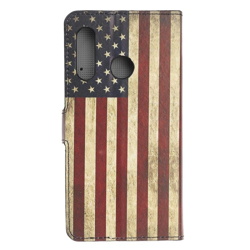 Flip Cover Læder for Huawei P Smart Z Usa Flag