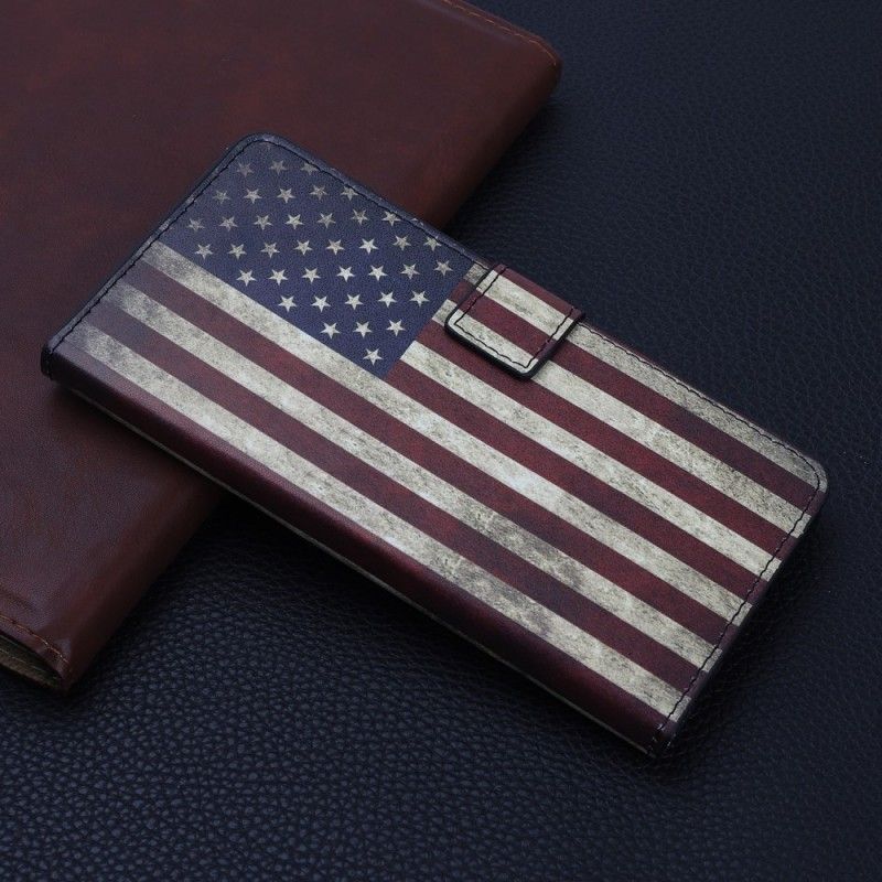 Flip Cover Læder for Huawei P Smart Z Usa Flag