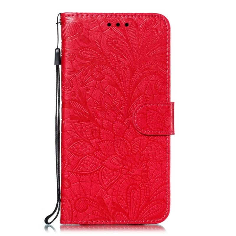 Flip Cover Læder Huawei P Smart Z Rose Gold Tribal Thong Blomster Original