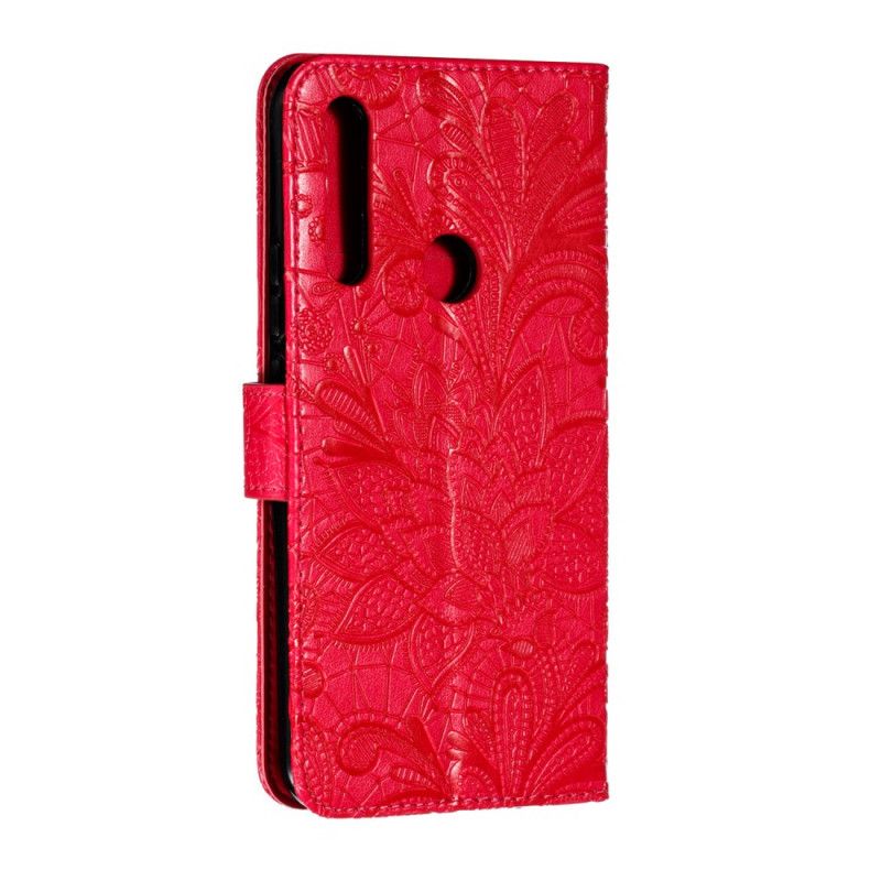 Flip Cover Læder Huawei P Smart Z Rose Gold Tribal Thong Blomster Original