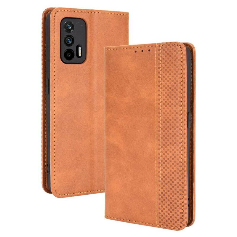 Læder Cover Realme Gt 5g Telefon Etui Stiliseret Vintage Lædereffekt