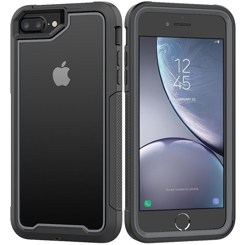 Cover for iPhone 7 Plus / 8 Plus Rød Gennemsigtig Hybrid Kofanger