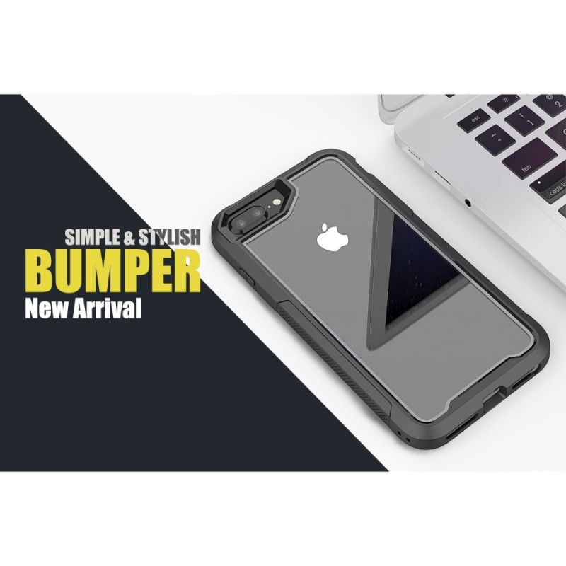 Cover for iPhone 7 Plus / 8 Plus Rød Gennemsigtig Hybrid Kofanger