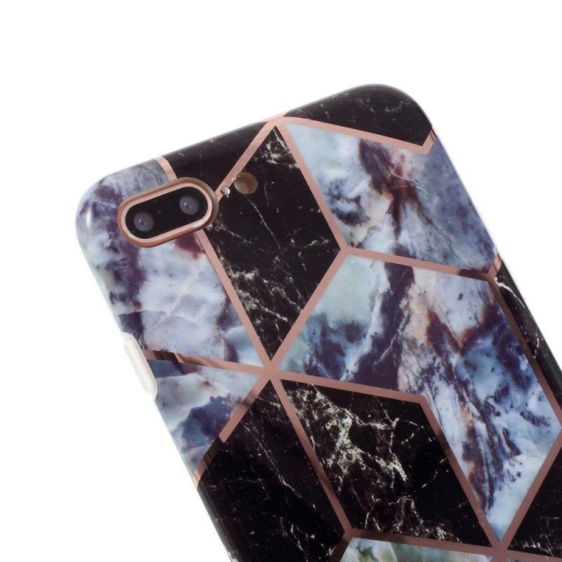 Cover iPhone 7 Plus / 8 Plus Sort Marmorfarvet Geometri