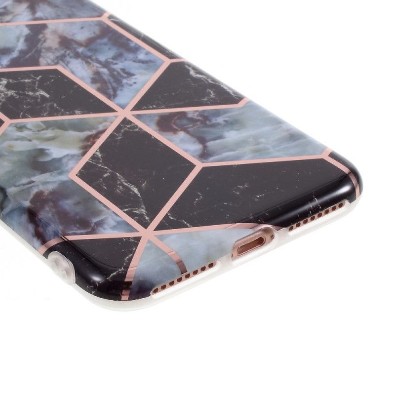 Cover iPhone 7 Plus / 8 Plus Sort Marmorfarvet Geometri