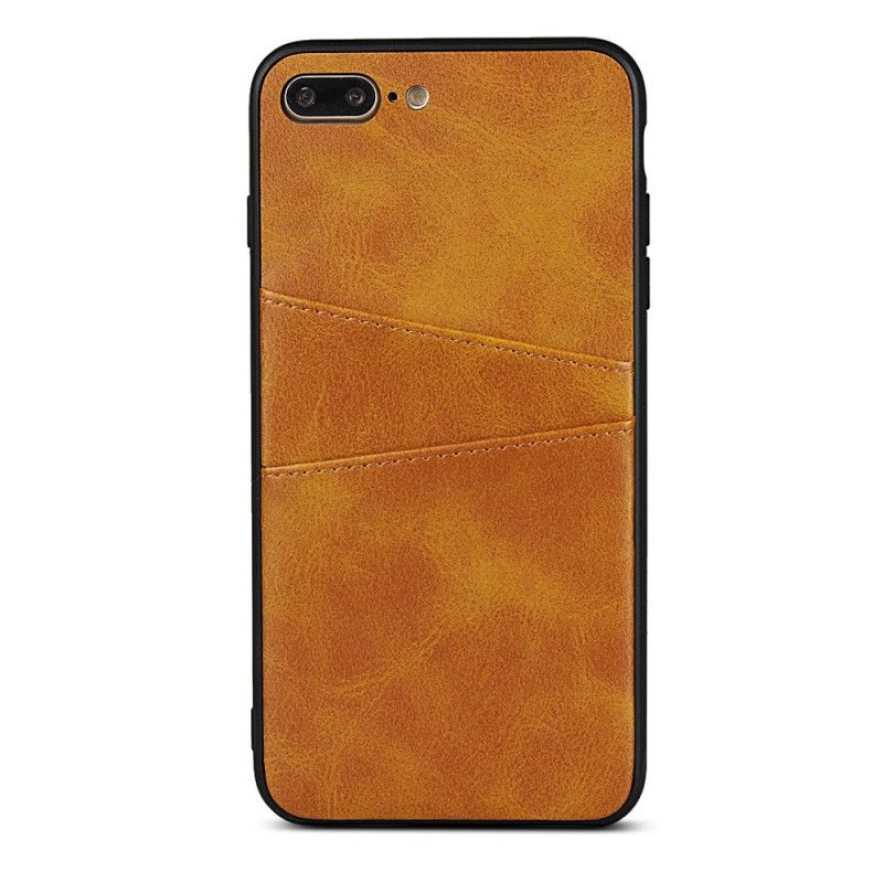 Cover iPhone 7 Plus / 8 Plus Sort Monokrom Dobbelt Kortholder