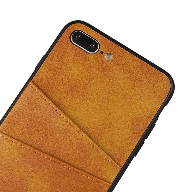 Cover iPhone 7 Plus / 8 Plus Sort Monokrom Dobbelt Kortholder