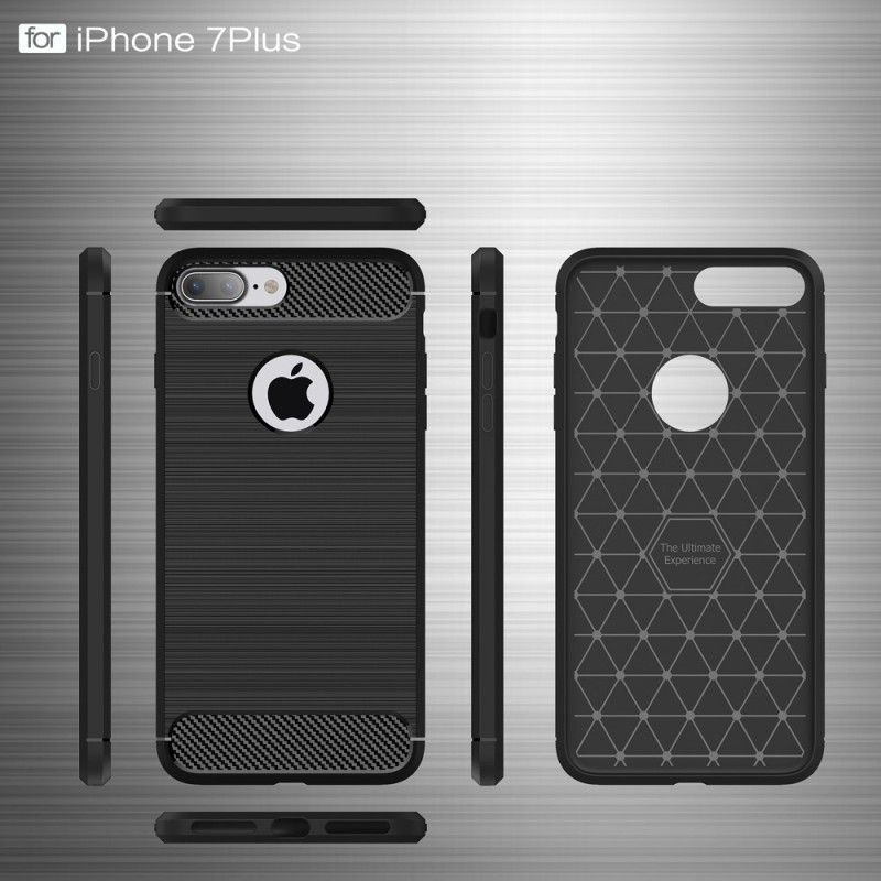 Cover iPhone 7 Plus / 8 Plus Sort Ultrabørstet Kulfiber